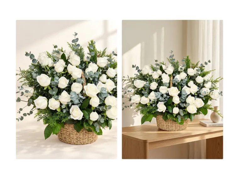 Pure White Rose Garden — Detail images